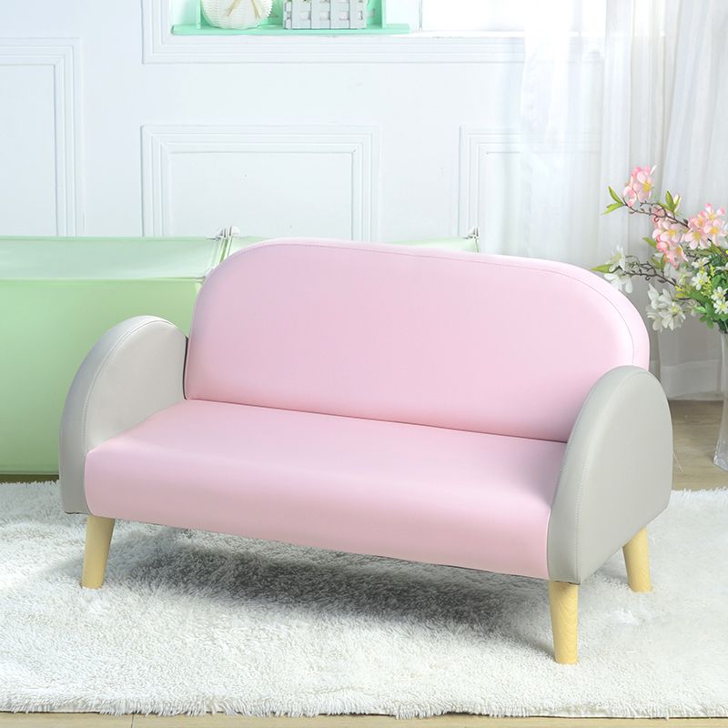 Modern Leather Tight Back Rolled Arm Sofa Couch for Children
