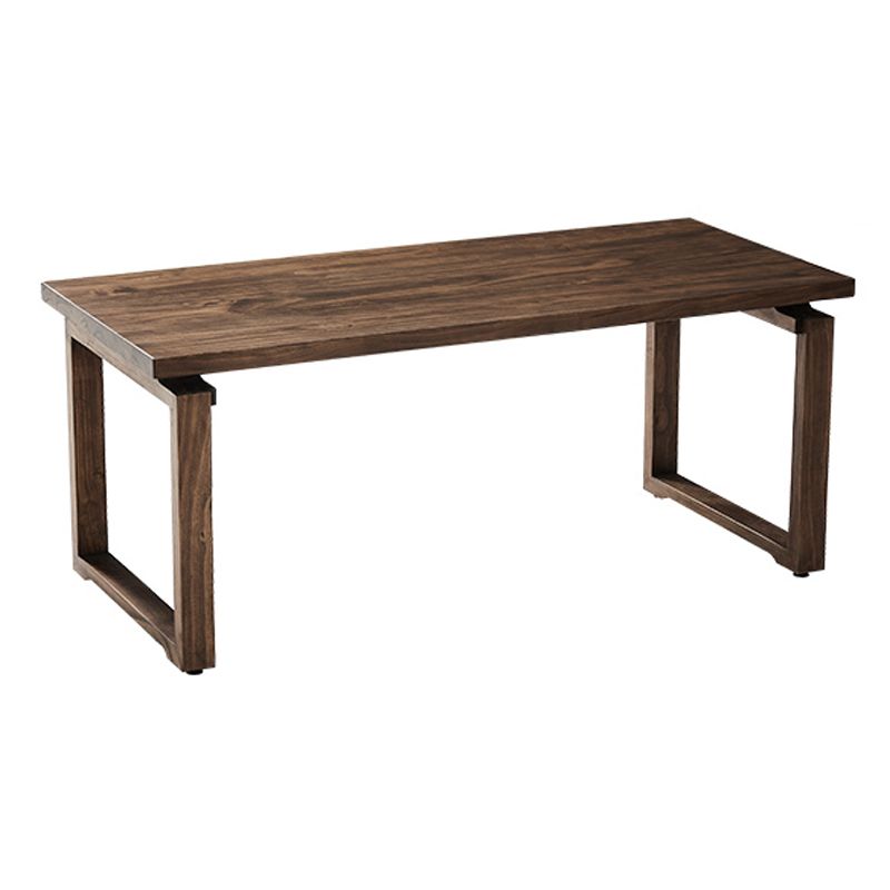 Vaste houten bruine tint tafel eenvoud Sled Base Tafel voor eetkamer