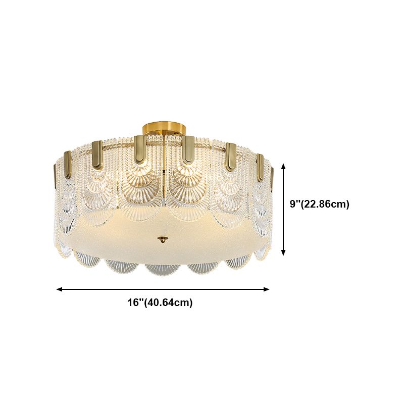 Modern Geometric Ceiling Light Glass Flush Mount Light for Living Room