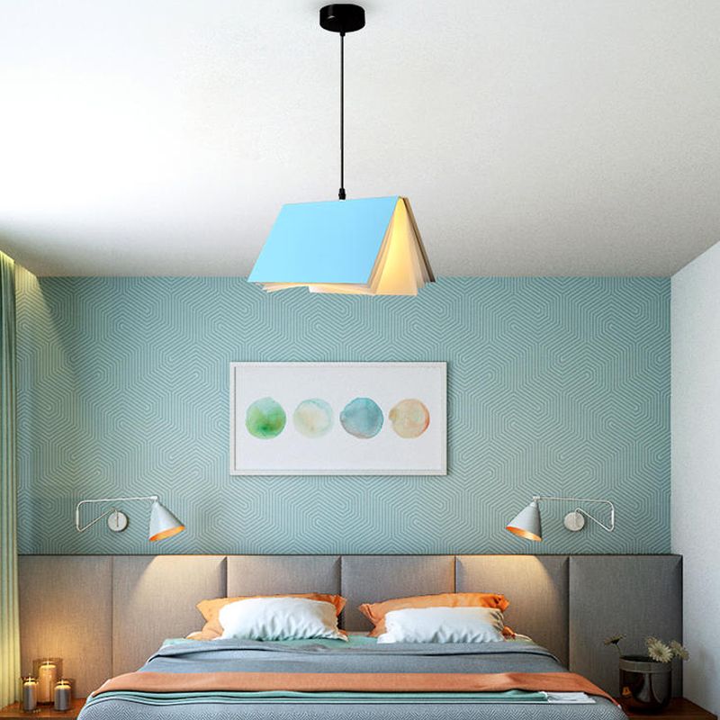 Metal Creative Pendant Light 1-Light Book Hanging Ceiling Light for Coffee Shop