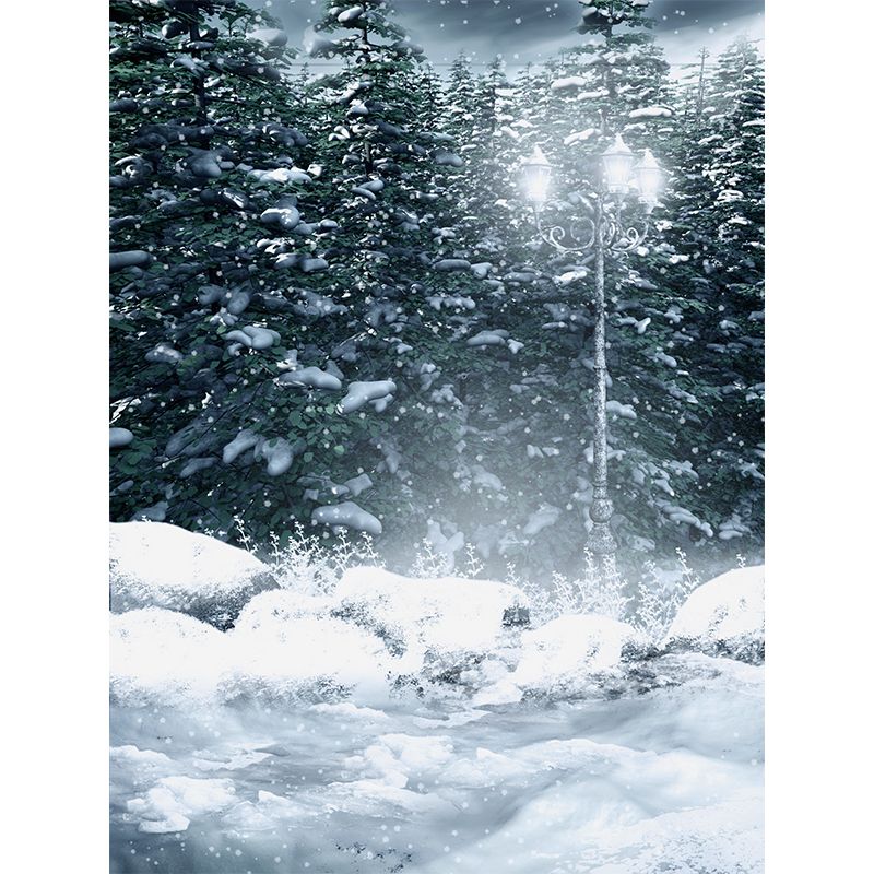 Modern Winter Forest Mural Non-Woven Texture Waterproof White Wall Art for Bedroom