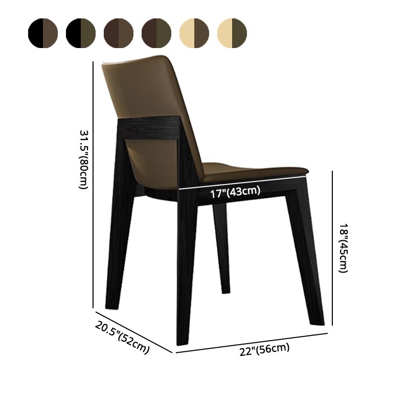 Silla lateral tapizada restaurante contemporáneo Silla de comedor con respaldo sólido