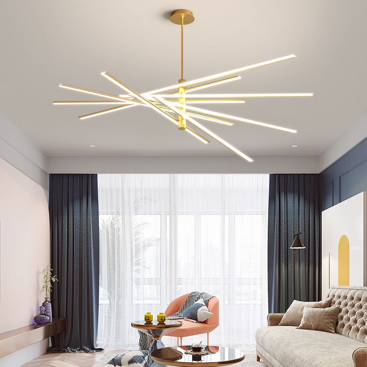 Lineaire woonkamer kroonluchter acryl -eenvoud LED -ophanging verlichting armatuur