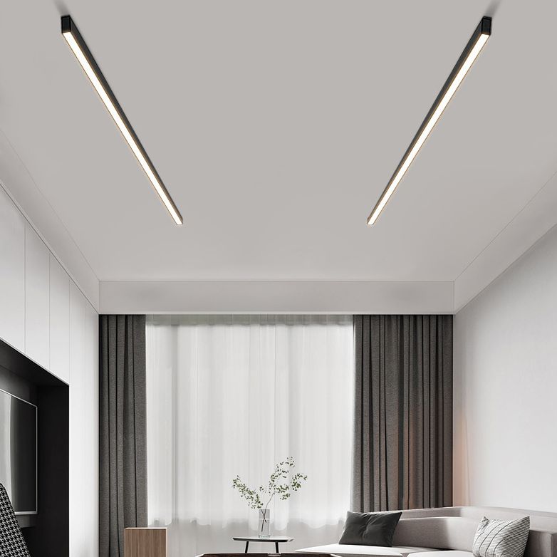 Luz de techo completa minimalista moderna de la barra de la cocina de la aleación de aluminio de la luz de techo LED de la tira larga