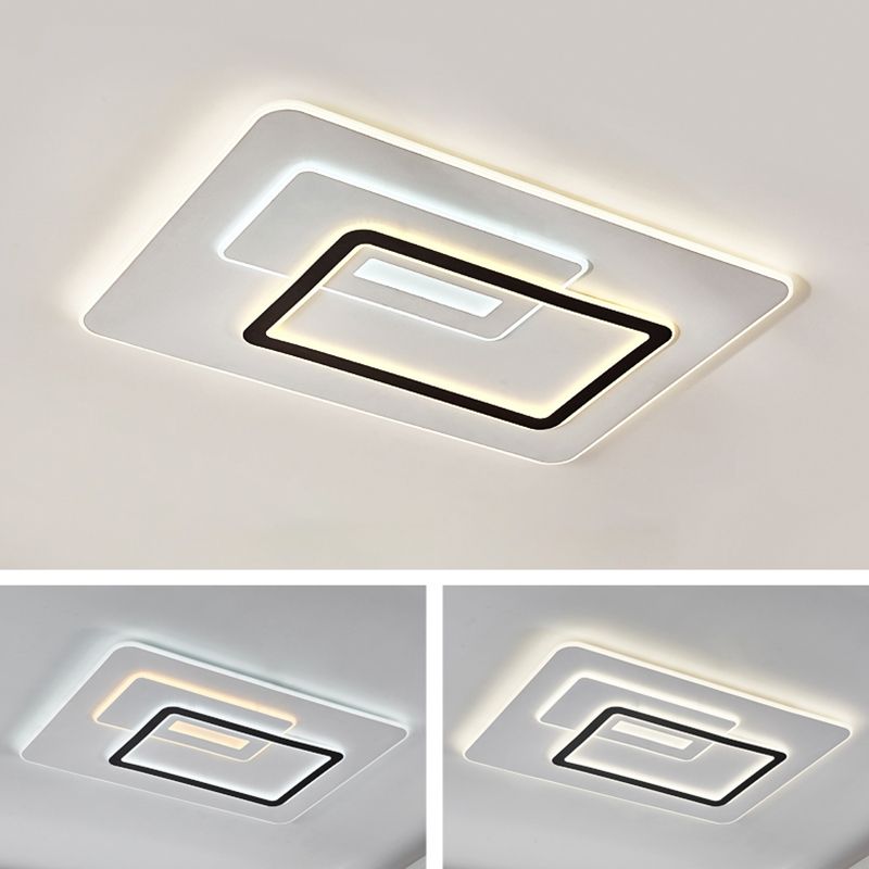 Plafonnier LED en forme de géométrie, moderne, en fer, 3 lumières, montage encastré, pour chambre à coucher