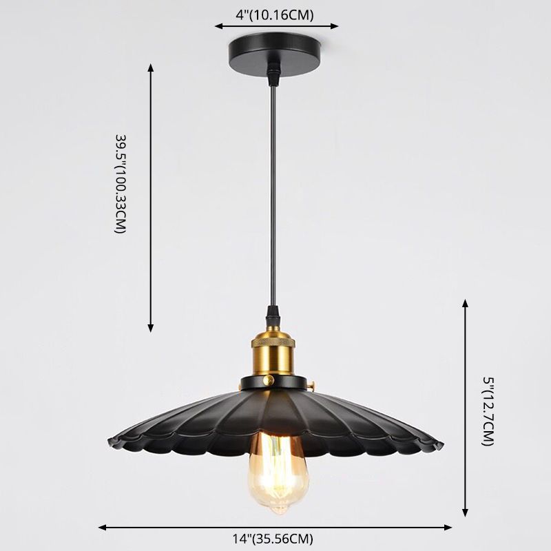 Shade Pendant Light Fixtures Industrial Vintage Style 1 Light Metal Pendants for Dinning Room