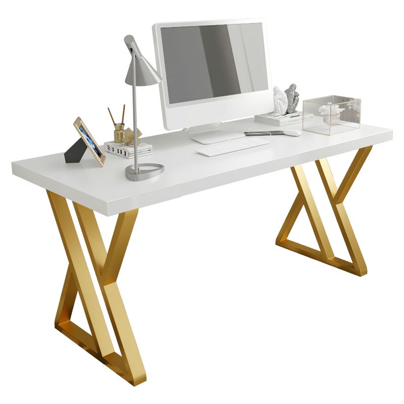 Glam 1-drawer Office Desk Solid Wood Rectangular Desk for Home