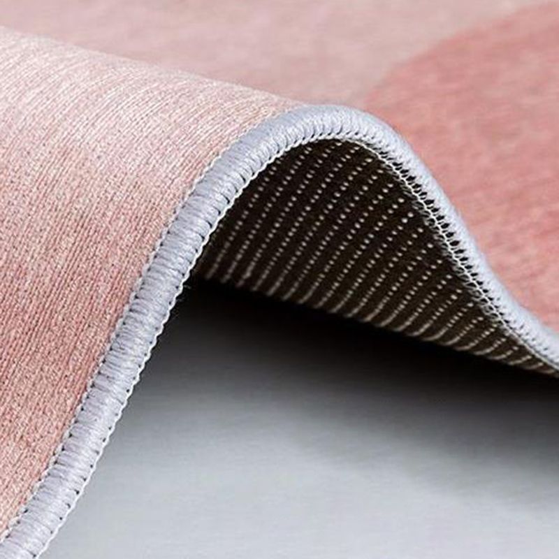Pink Nordic Rug Polyester Color Piece Rug Non-Slip Backing Rug for Living Room