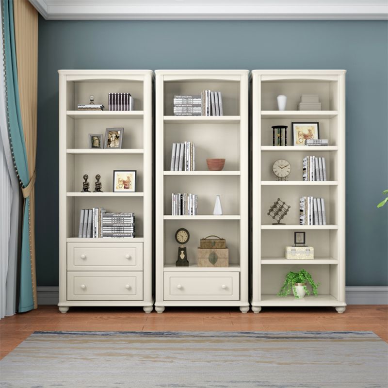 Modern Standard Bookshelf Wooden White Bookcase with Shelves
