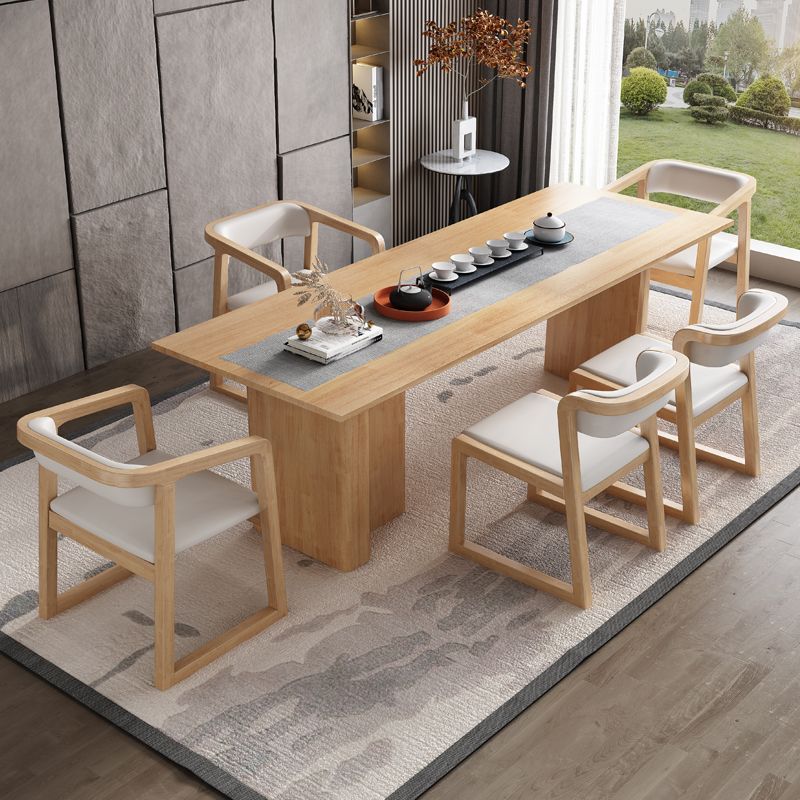 Chaise de salle à manger en bois de style scandinave, chaise de salle à manger à dossier ouvert avec bras