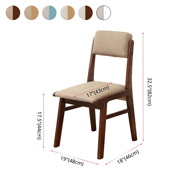 Silla de comedor sin brazos de madera, silla lateral de comedor tapizada con espalda abierta