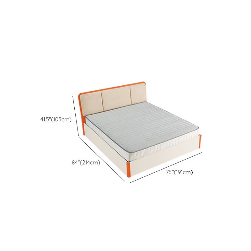 Wood Standard Bed with Upholstered Headboard Mattress Included 41.33" High