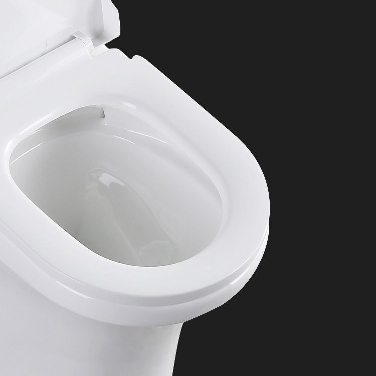 Modern Elongated Toilet Bowl White Flush Toilet with Seat for Bathroom