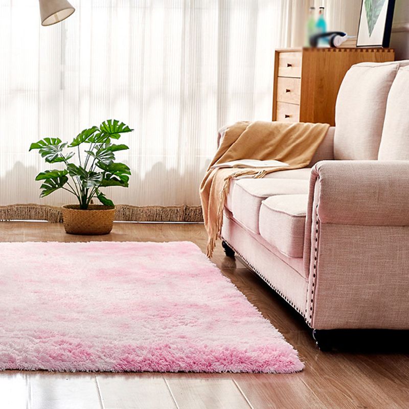 Modern Solid Color Soft Rug Rectangle Long Villus Loom Rug for Bedroom