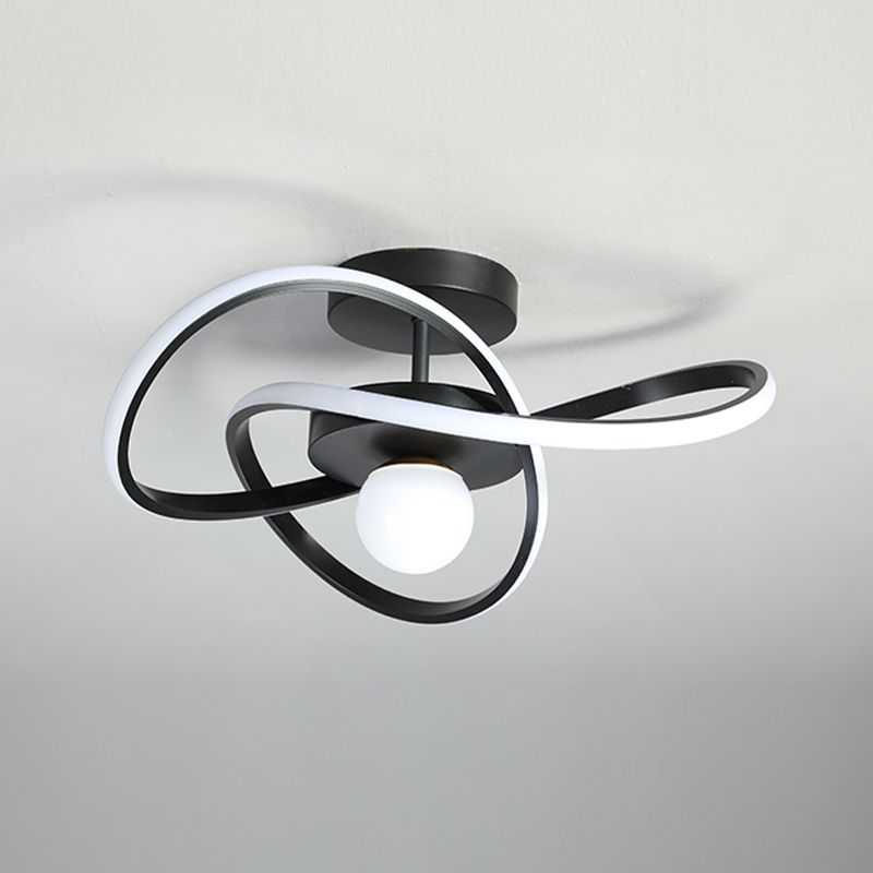 Minimalism Ceiling Light Twisted Flush Mount with Metal for Bedroom