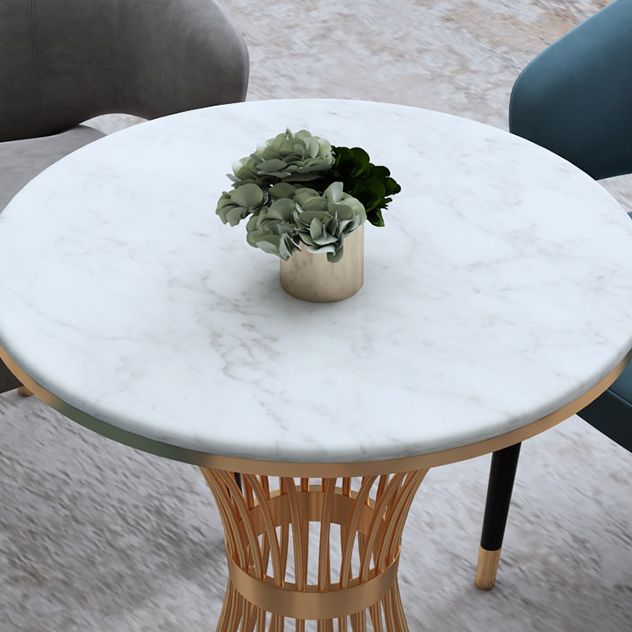 Round 1/2/5 Pieces Dining Set Modern Style Faux Marble Dining Set for Home Use