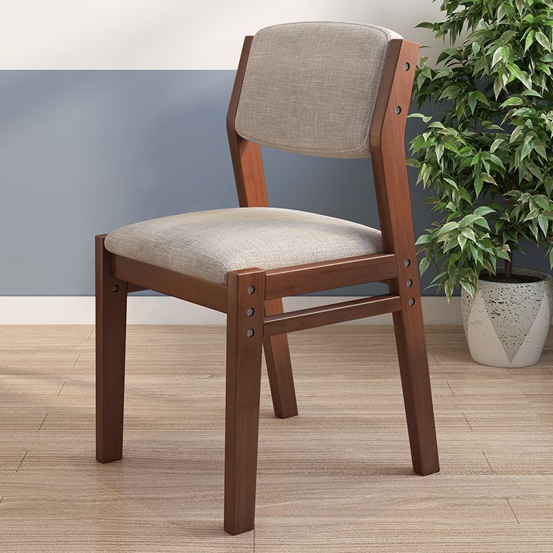 Wood Scandinavian Style Dining Chairs Home Open Back Dining Side Chair with Arm