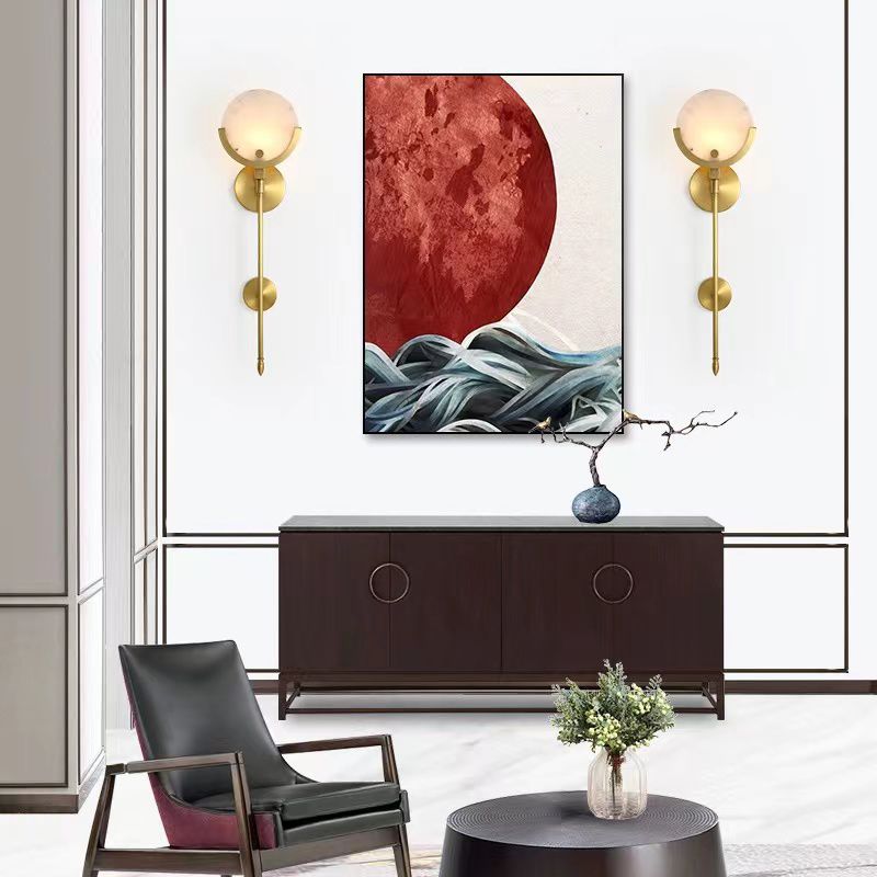 Single Golden Modern Wall Mounted Sconce Shaded Wall Light for Foyer