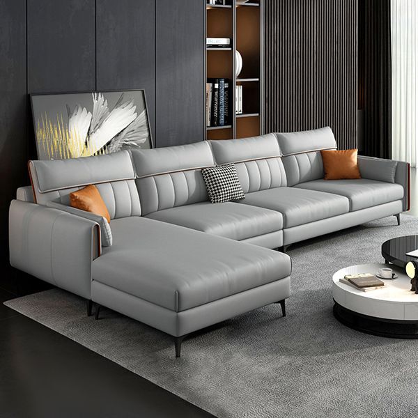Modern Recessed Arm 4-seat Sectional with Recessed Arm for Living Room 37.8"