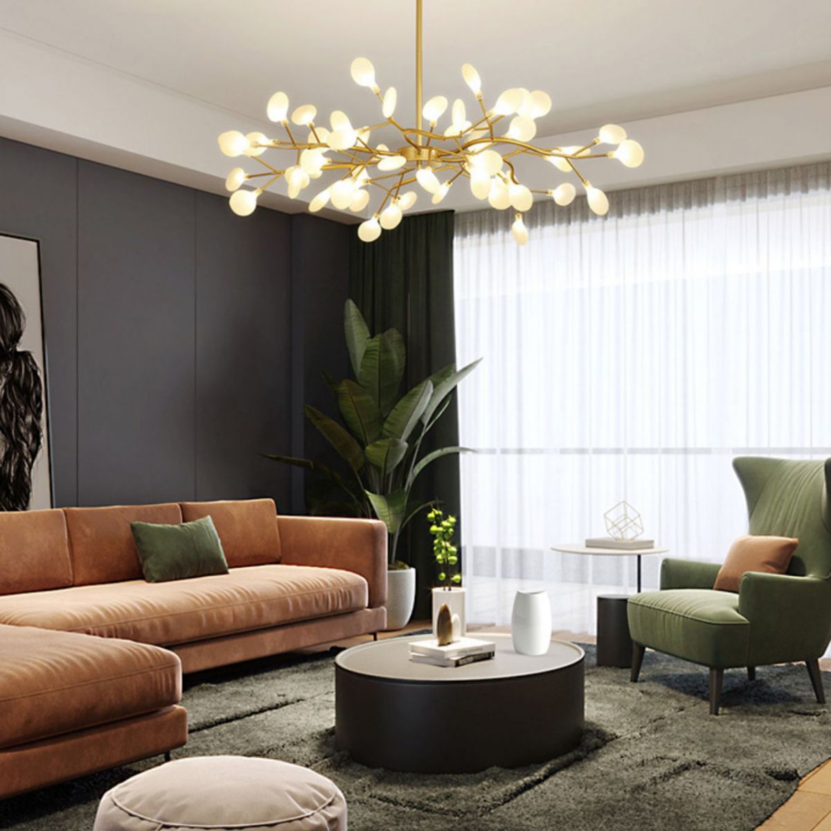 Contemporary Chandeliers Round Chandelier Light Fixtures Metal Chandelier