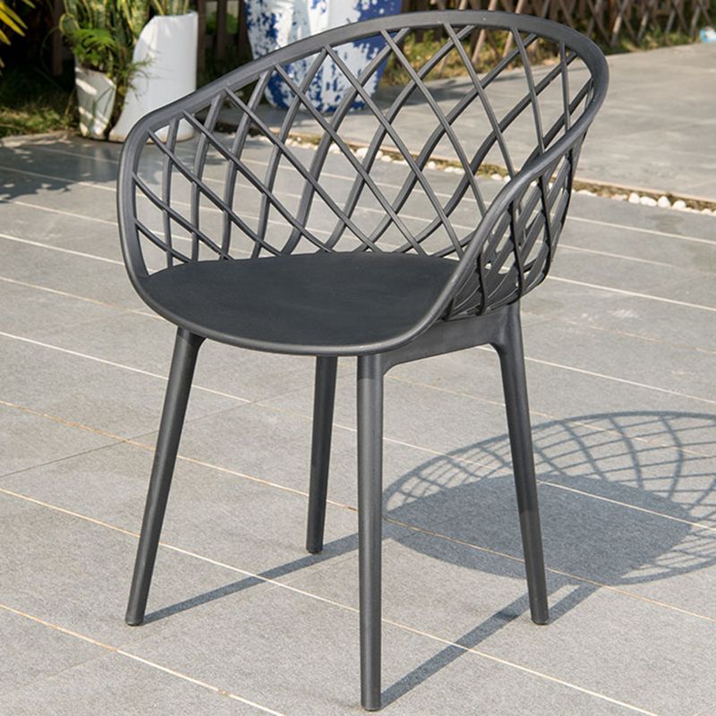 Contemporary Plastic Outdoors Dining Chairs Stacking Patio Dining Chair