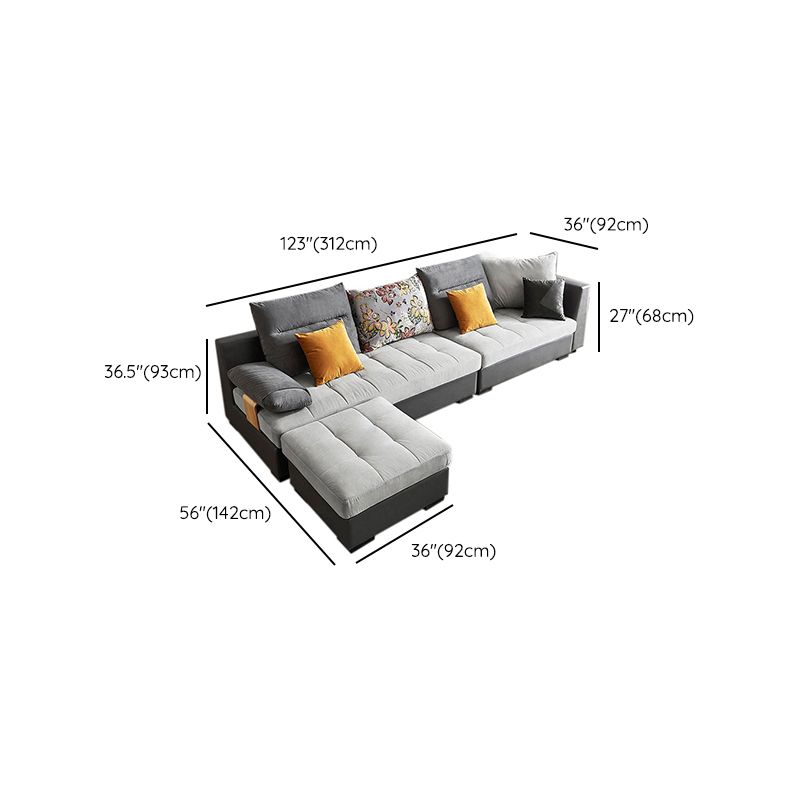 Contemporary Pillow Top Arm Sectional Couch Velvet Sectional sofa