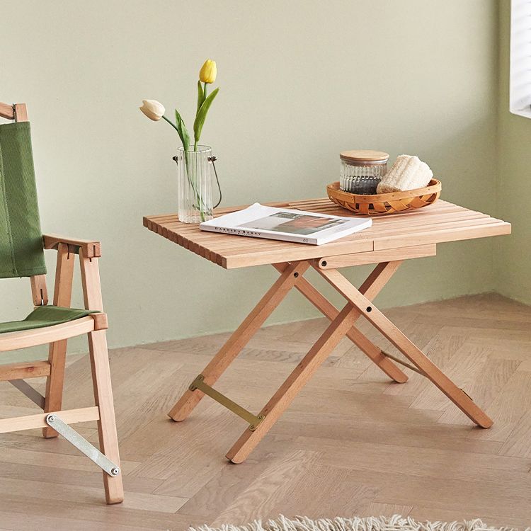 Modern Waterproof Wood Courtyard Table Rectangle Outdoor Table