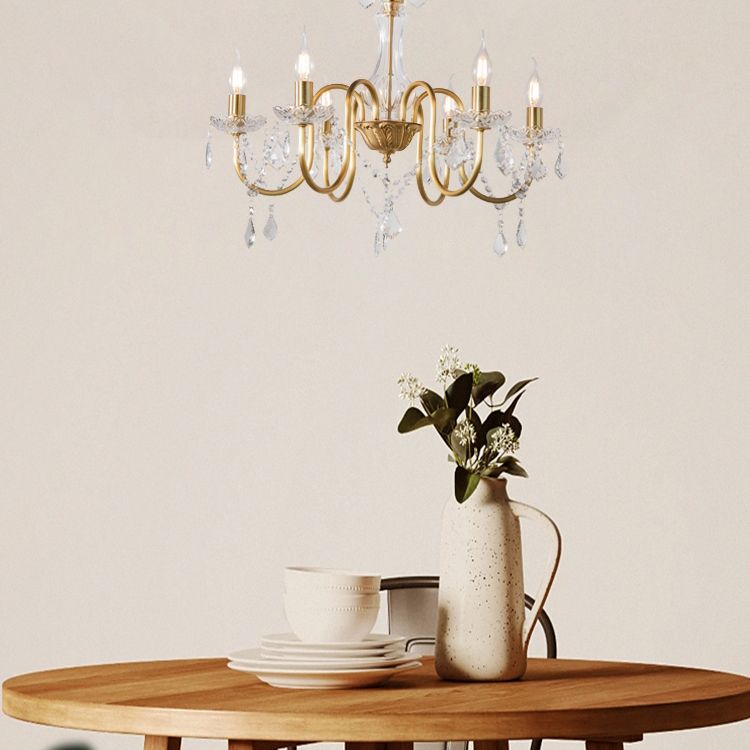 Lampadri di cristalli di cristallo leggero in stile verticale in stile americano