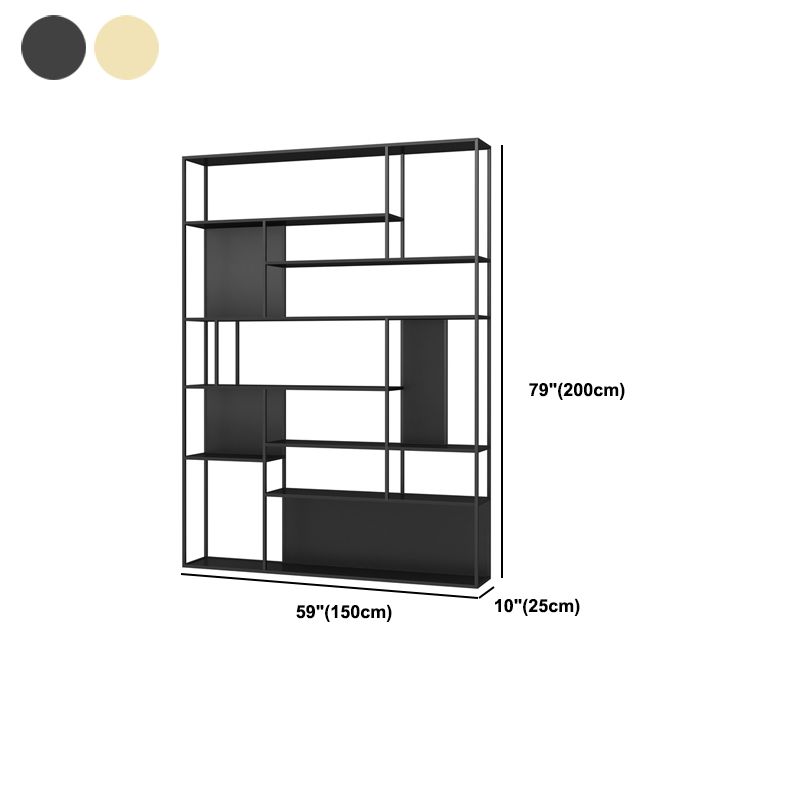 Modern Iron Geometric Shelf Living Room 78.74" Height Bookshelf