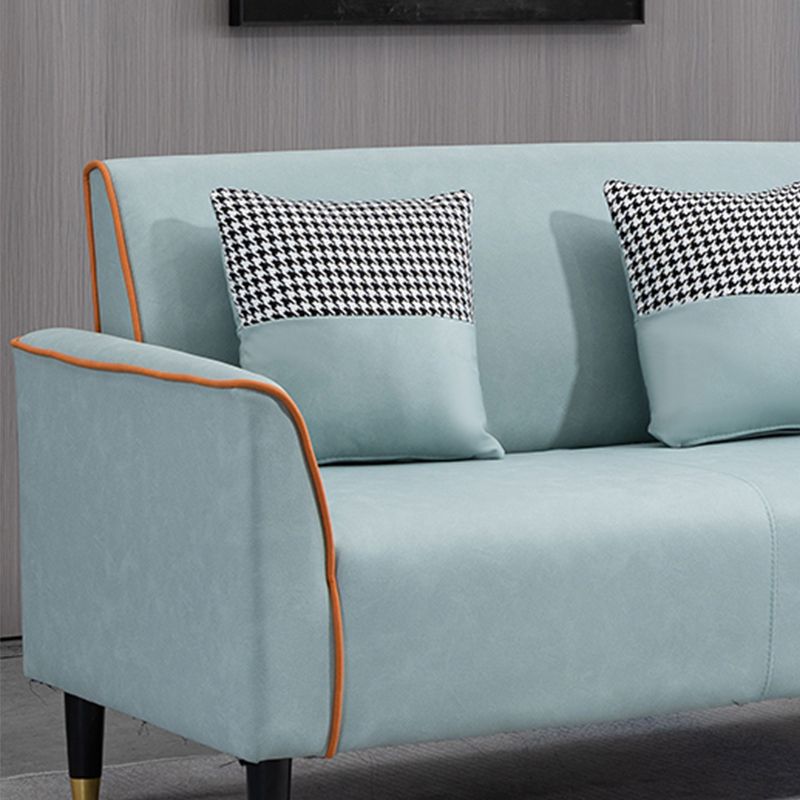 Glam Tight Back Flared Arm Living Room Faux Leather Standard Seating