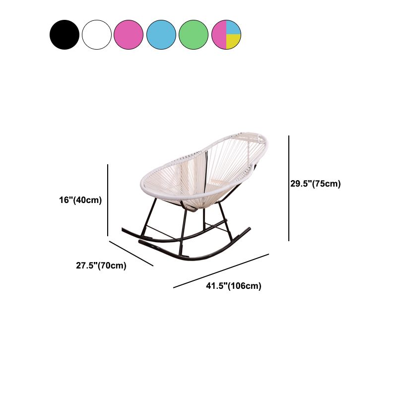 Contemporary Rocking Chair Wicker Wing Chair Back Solid Color Indoor Rocking Chair