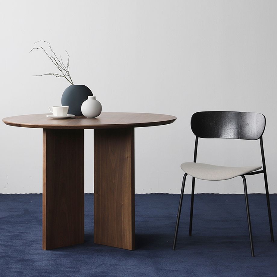 Contemporary Round Dining Table Pine Solid Wood Furniture for Dining Room