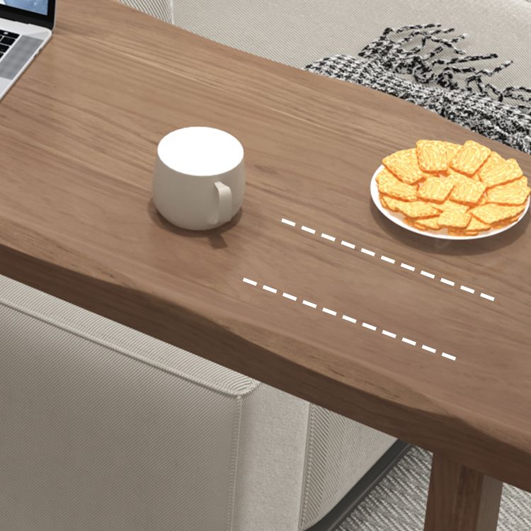 Modern Indoor Rectangle Solid Wood Sled Bar Dining Table in Brown