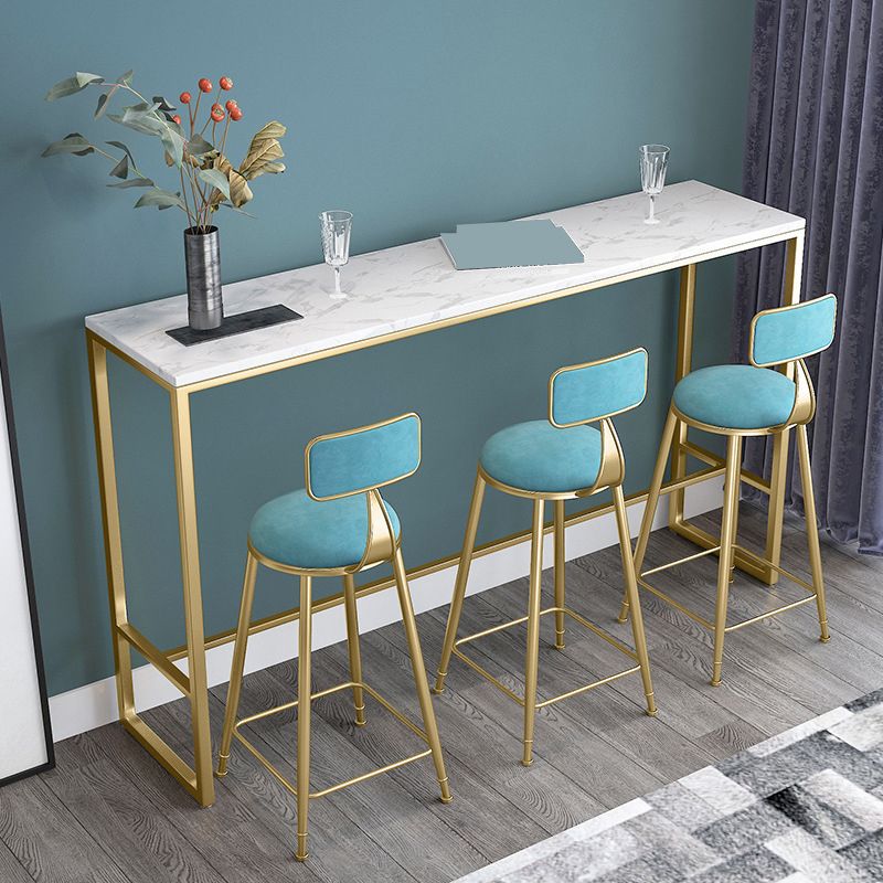 Glam Round Bar Stools Armless Backrest Dining Stools with Cushion