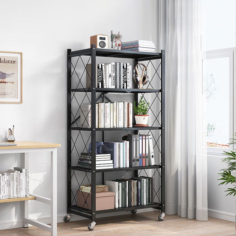 Steel Bookcase, 14.5" W, Geometric 3/4/5-Shelf Stackable Bookshelf Shelves
