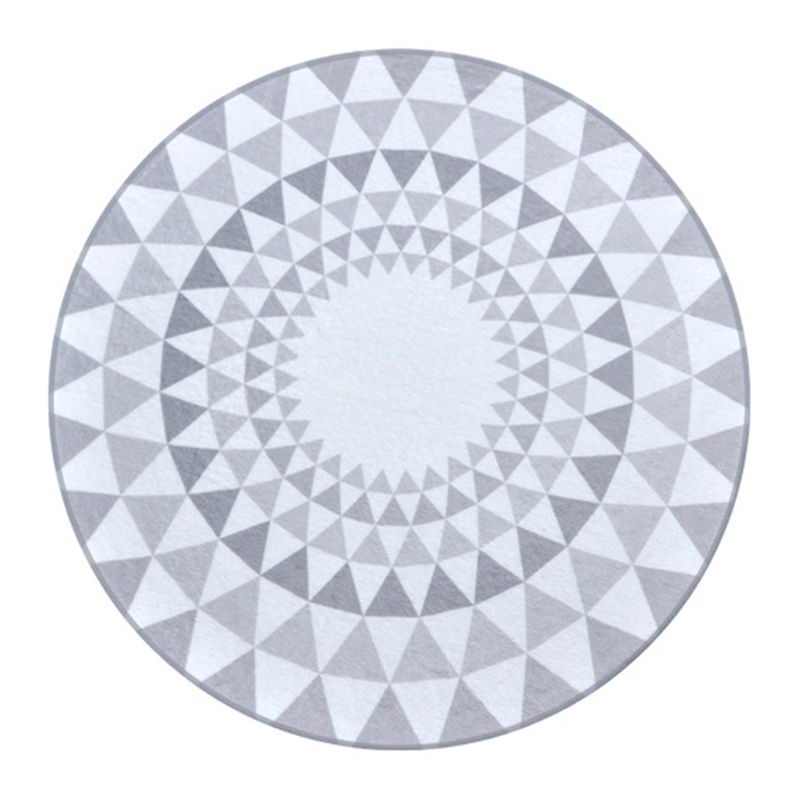 Grey Modern Rug Polyester Graphic Indoor Rug Stain Resistant Rug for Home Decor