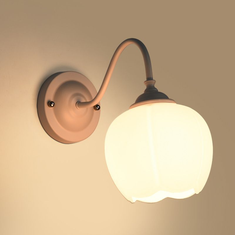 Glass Dome Shape Wall Light Modern Style 1 Light Wall Light Sconce