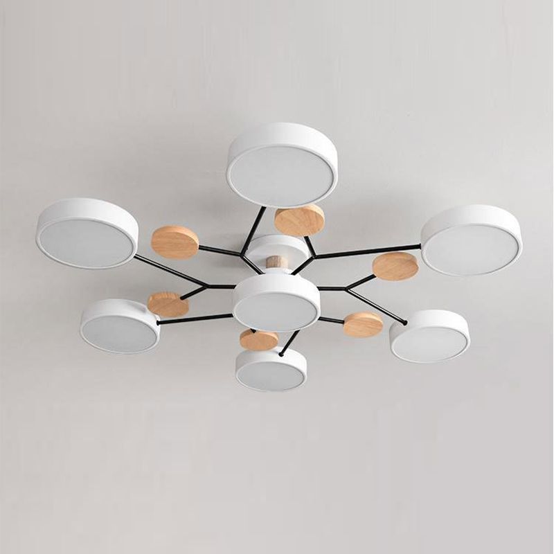 Luz de techo geométrico nórdico colorido LED de montaje de montaje para sala de estar para sala de estar