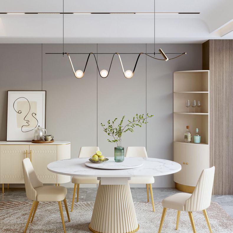 Black Metal Appeding Biling Light LED Linear Linear Lampade per isola per sala da pranzo