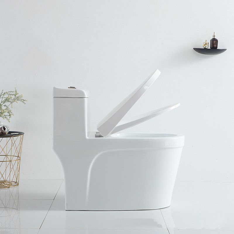 Traditional Ceramic Flush Toilet 1-Piece Toilet Bowl for Bathroom