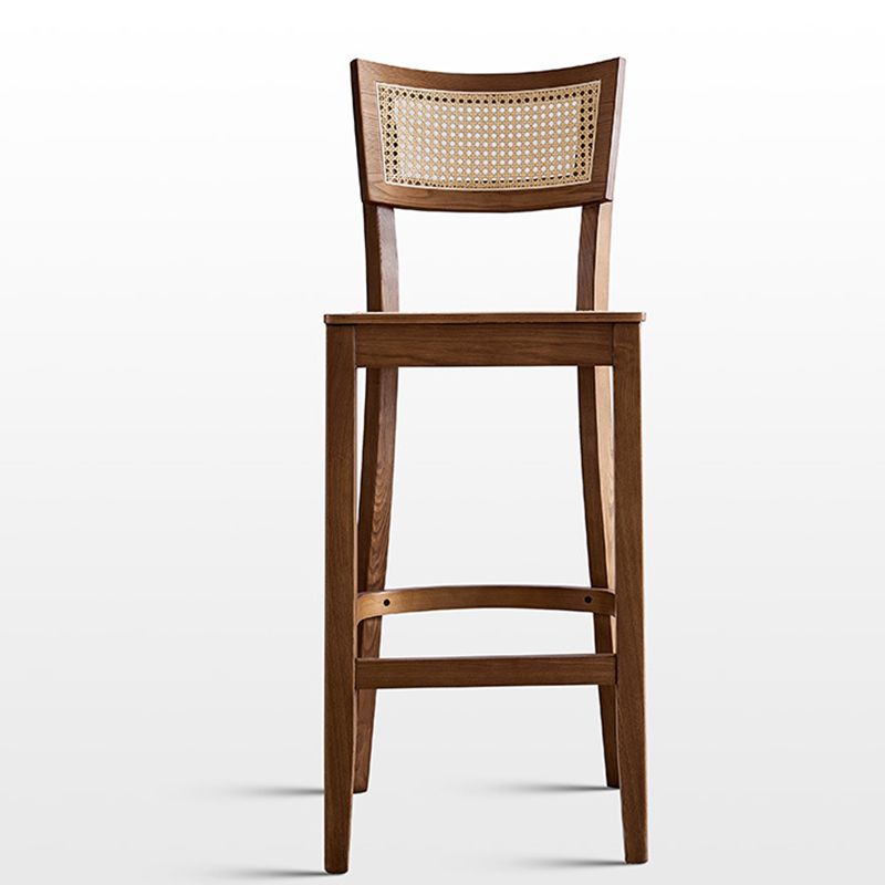 Solid Wood Living Room Barstool Contemporary Rattan Bar Stool