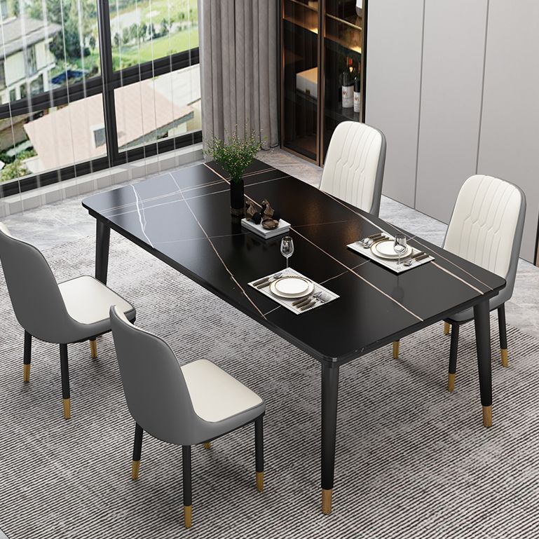 Moderne gesinterde stenen tafel, rechthoekige keukeneettafel met 4 poten