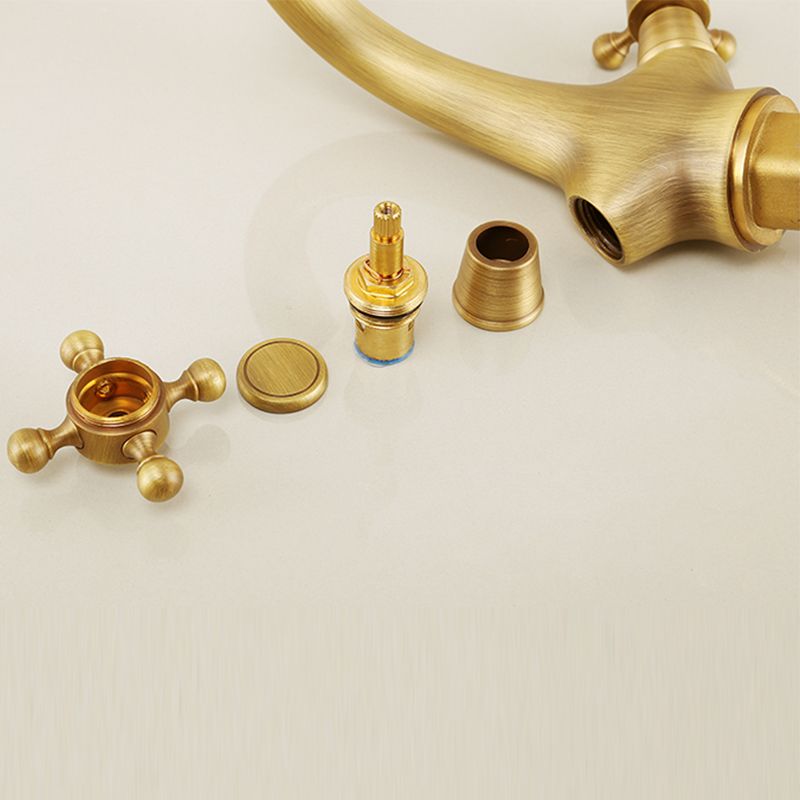 Glam Vessel Faucet 1 Hole Bathroom Faucet with 2 Cross Handles
