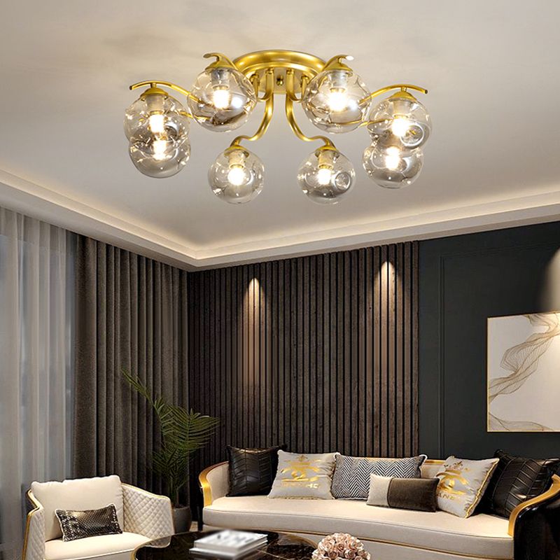 Decorative Flush Light Fixture Glass Flush Mount Lights for Living Room