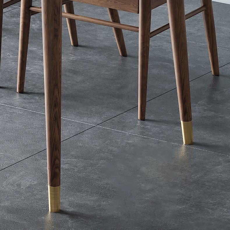 Rectangle Ash Wood Table in Walnut Luxury Dining Table with 4 Legs for Restaurant