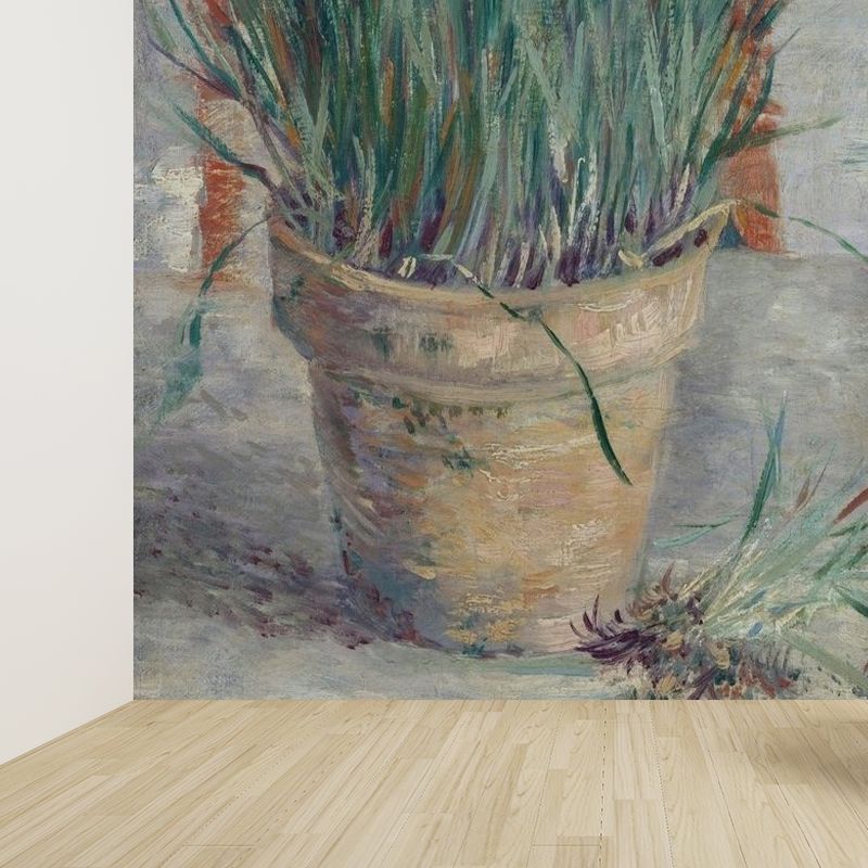 Indoor Potted Plants Mural Wallpaper Contemporary Non-Woven Fabric Wall Covering