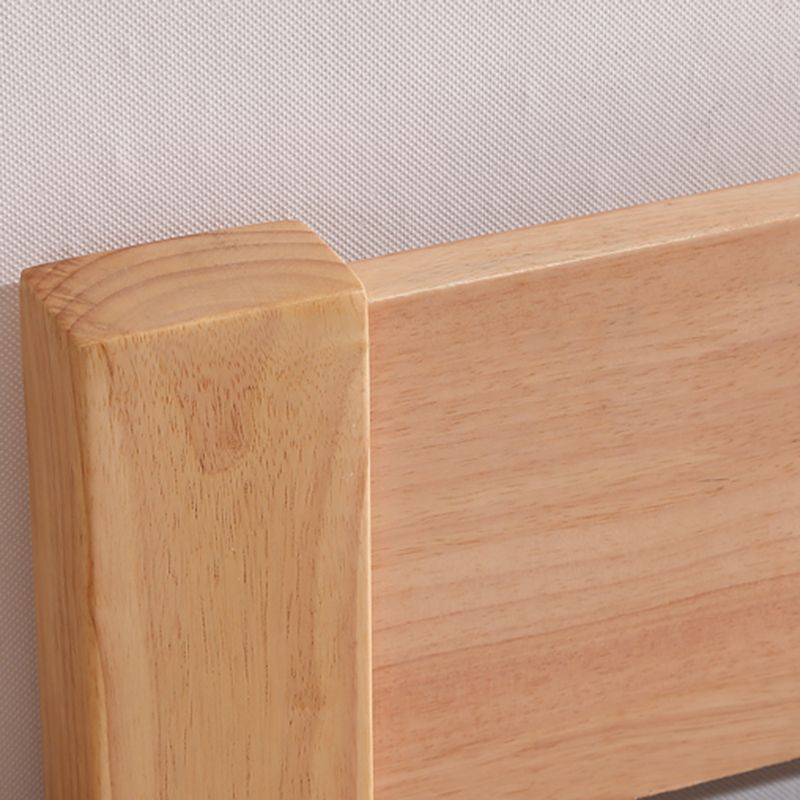 Contemporary Wood Standard Bed, Slat Rectangular Headboard Bed
