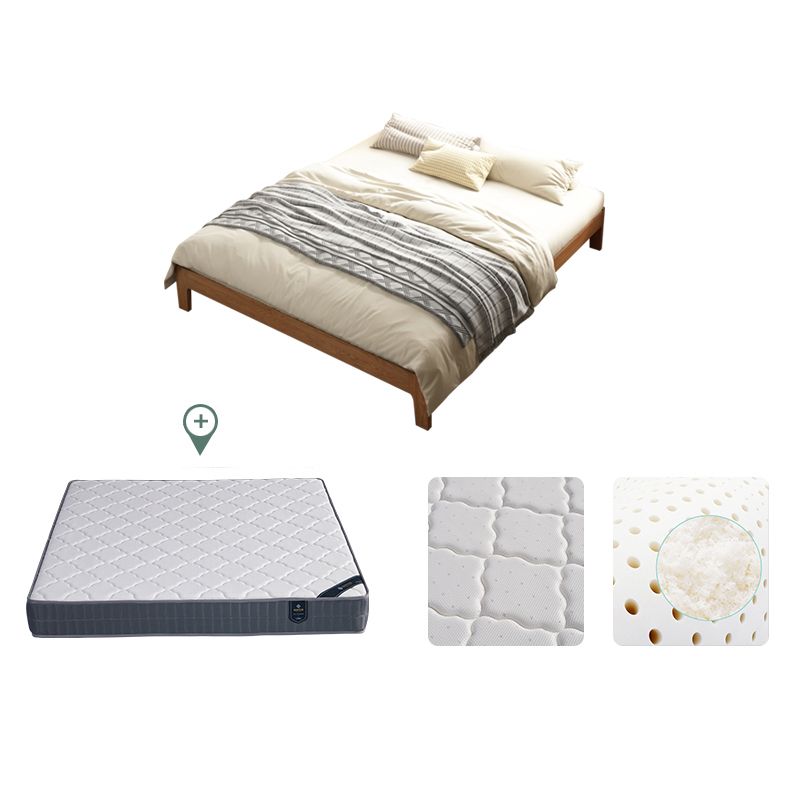 Scandinavian Solid Wood Bed Frame Low Profile Bed with Wood Legs