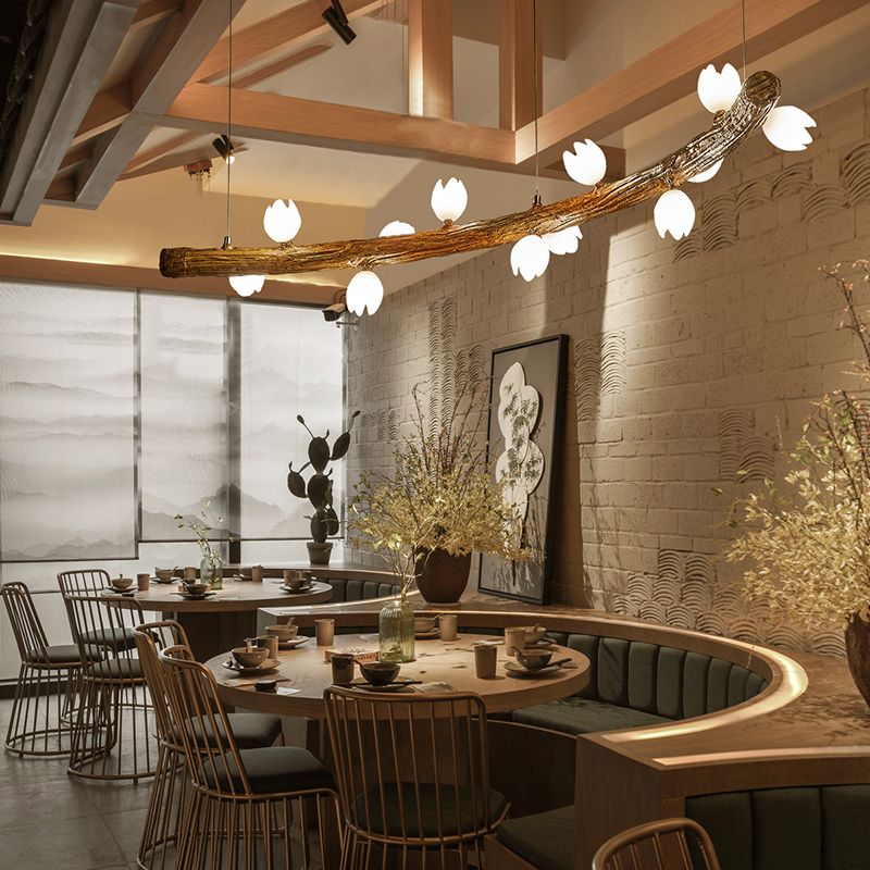 Accesorios de iluminación colgante de múltiples luces de vidrio de lámpara simple para comedor para comedor