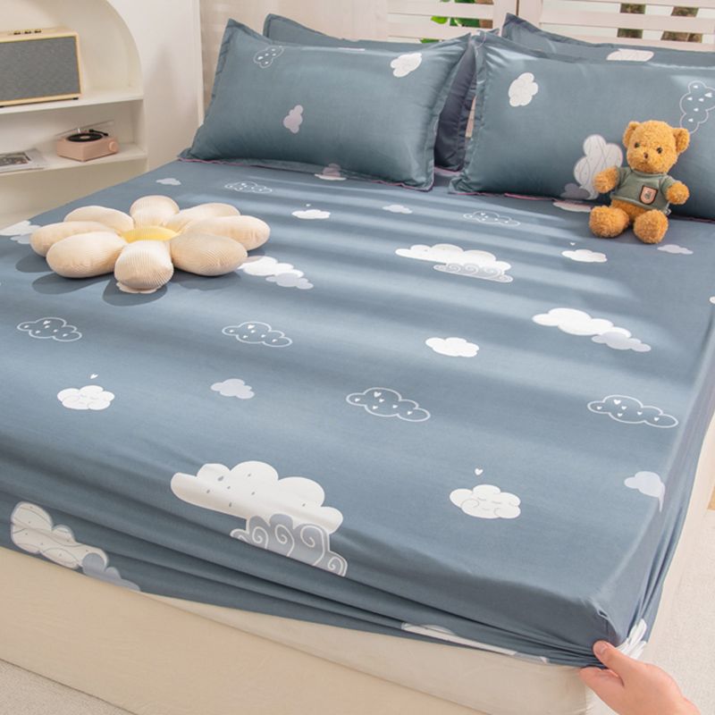 Modern Style Fitted Sheet Printed Pattern Ultra-Soft Breathable Fitted Sheet